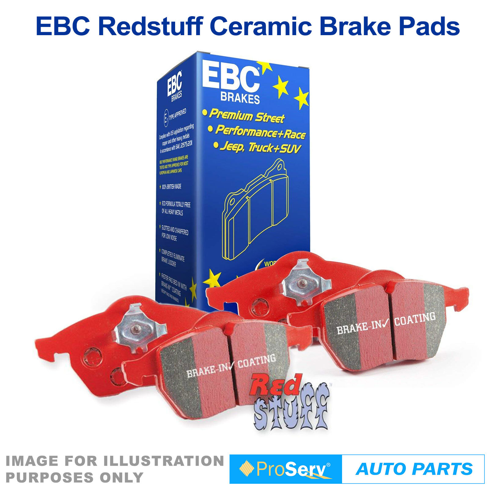 Front EBC RED Disc Brake Pads for BMW X6 E71 2007-ON Type1 - EBC Red Stuff