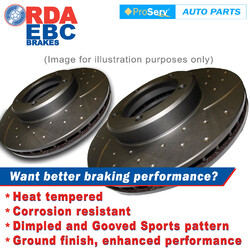 Front Dimp Slotted Disc Brake Rotors Chrysler 300C SRT-8 6.1L 2006-Onwards