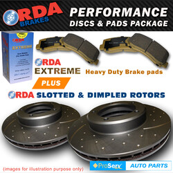 Rear Slotted Disc Brake Rotors and Pads Ford Falcon UTE BF 4.0LTR 2005-2008 (Solid Rotors)