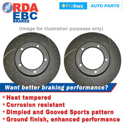 Front Dimp Slotted Disc Brake Rotors Mitsubishi Mirage CE 1500 Jul1996-Aug2004