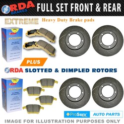 Full Set Dimp Slot Disc Brake Rotors & Pad for Holden Commodore VT VU VX VY VZ V6