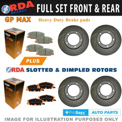 Full Set Dimpled Slotted Disc Brake Rotors & Pad for Ford Falcon BA BF FG