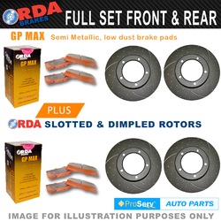 Full Set Dimp Slot Disc Brake Rotors & Pad for Toyota Landcruiser FZJ105 HZJ105