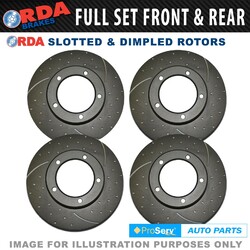 Full Set Dimpled Slotted Disc Brake Rotors for Toyota Prado 120 Series 2003-2009