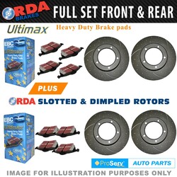 Full Set Dimp Slot Disc Brake Rotors & EBC Pad for Toyota Landcruiser 200 Series