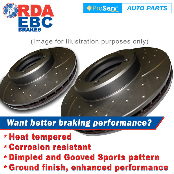 Rear Dimp Slotted Disc Brake Rotors Chrysler 300C SRT-8 6.1L 2006-Onwards