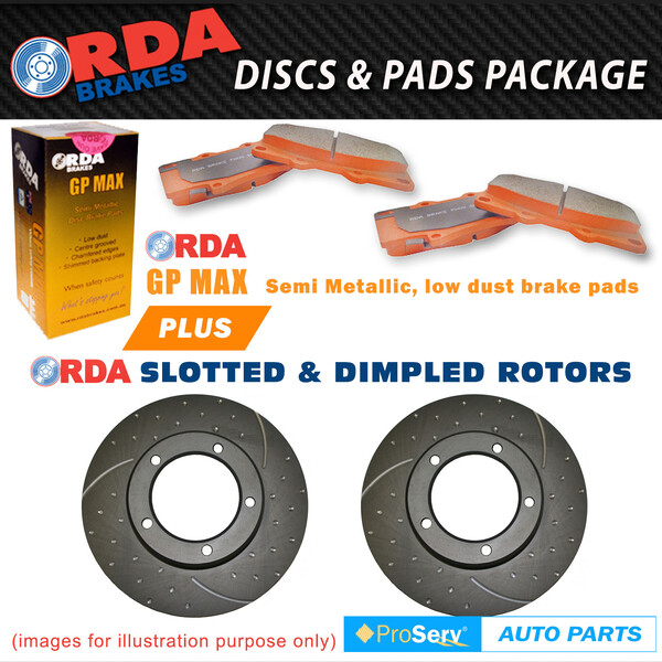 Front Slotted DIMP Disc Brake Rotors and Pads Mazda MX5 NB1 1998-2005